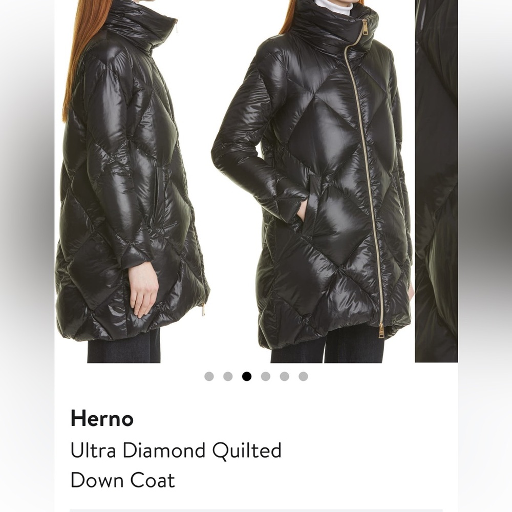 HERNO Ultra Diamond Quilted Ultra Down Coat. Black, size 14 US, 50 IT - Picture 2 of 12